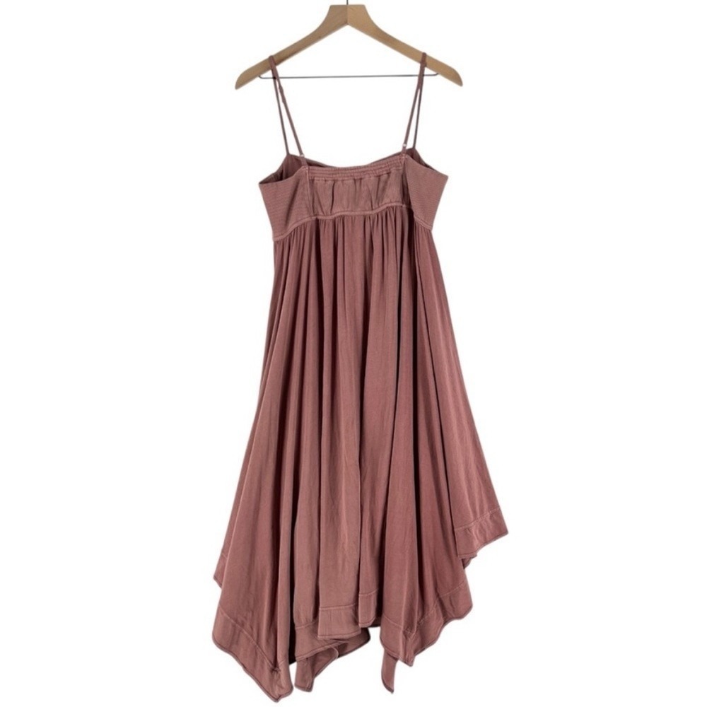Anthropologie Daily Practice Asymmetrical A-Line Midi Dress Handkerchief Mauve L - Picture 4 of 12